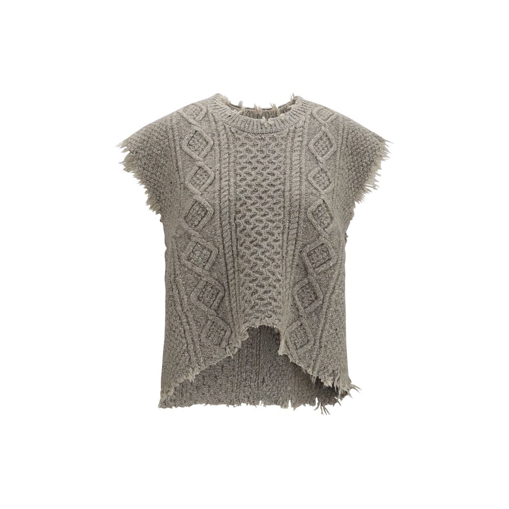 Beige Wool Oves Aries Sleeveles Sweater