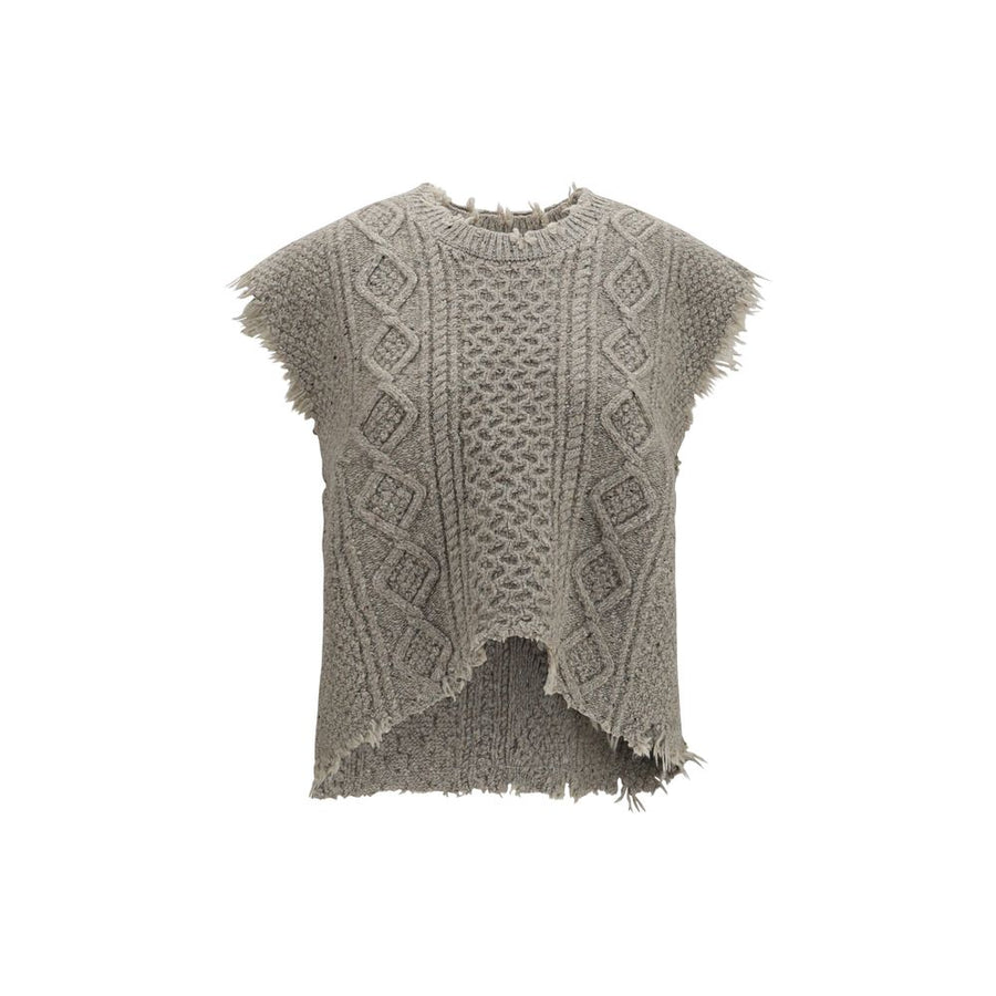 Beige Wool Oves Aries Sleeveles Sweater
