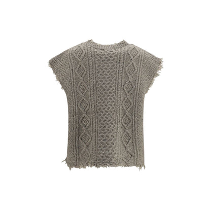 Beige Wool Oves Aries Sleeveles Sweater
