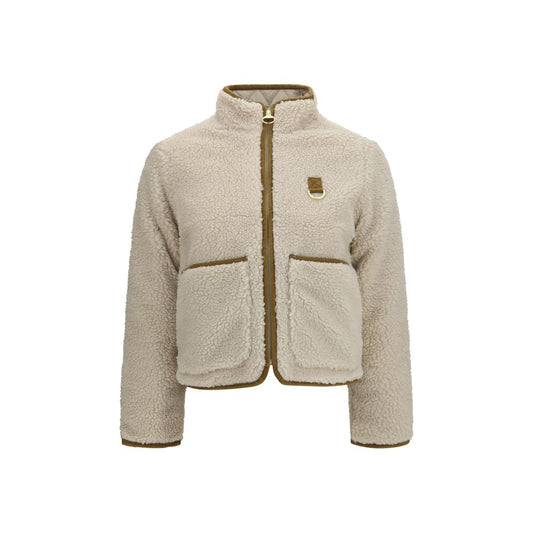 Beige Polyester Full-Length Jacket