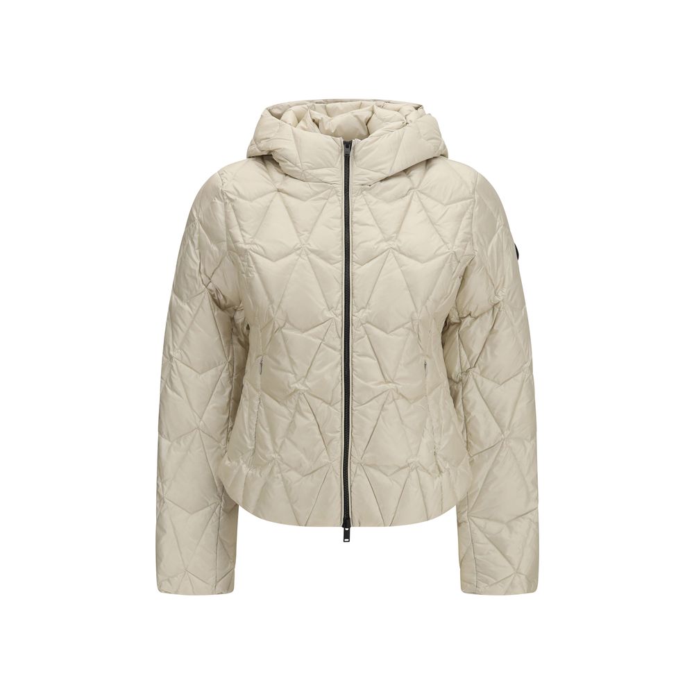 Beige Goose Down Full-Length Jacket