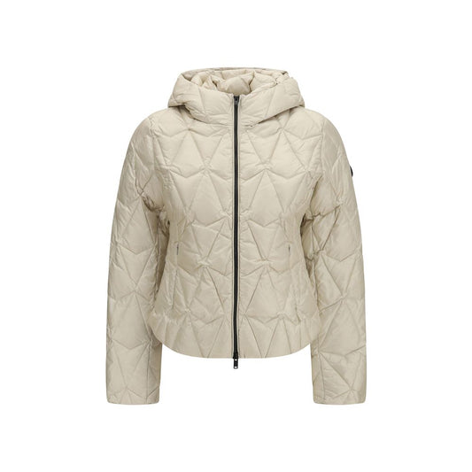 Beige Goose Down Full-Length Jacket