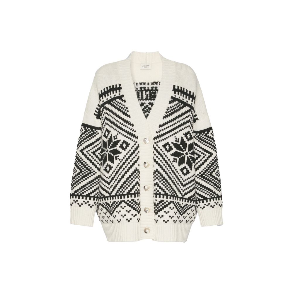 White Virgin Wool Cardigan