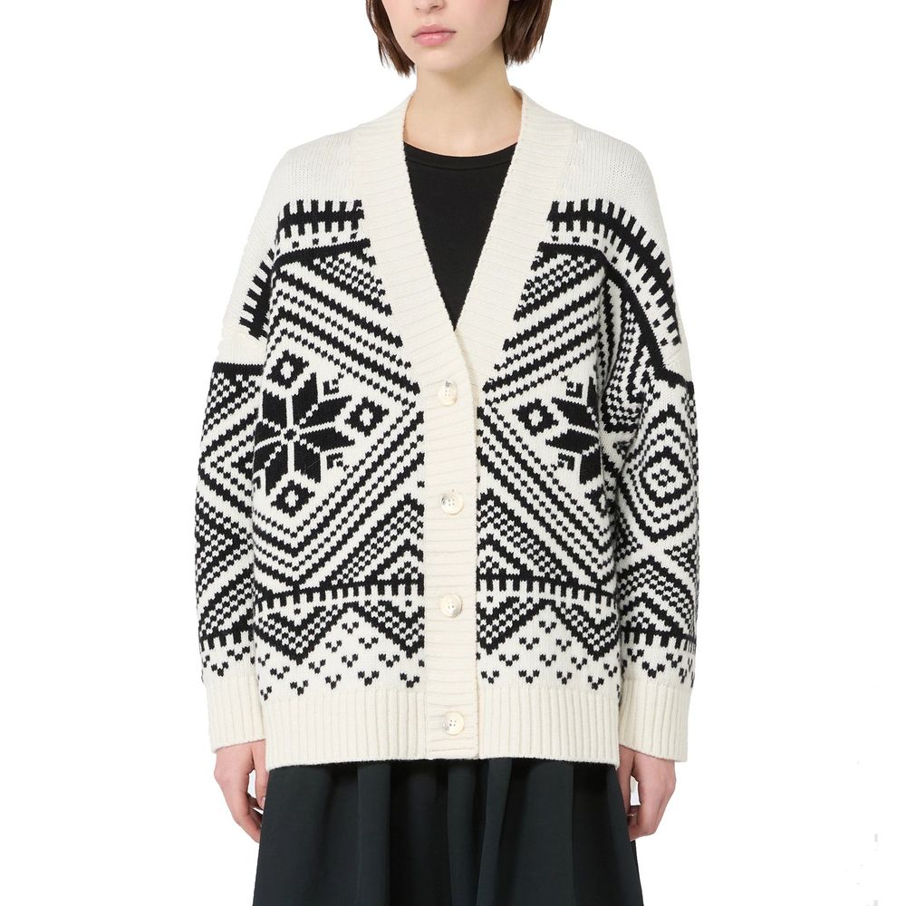 White Virgin Wool Cardigan