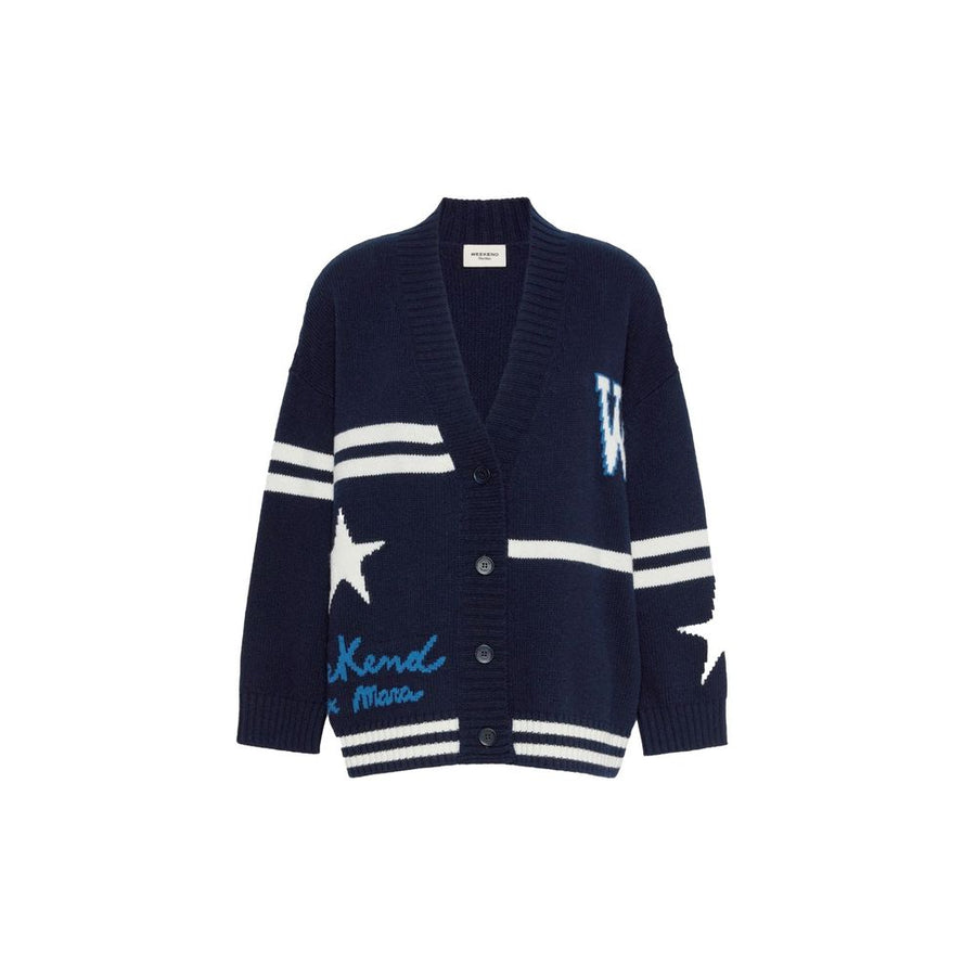 Blue Virgin Wool Cardigan
