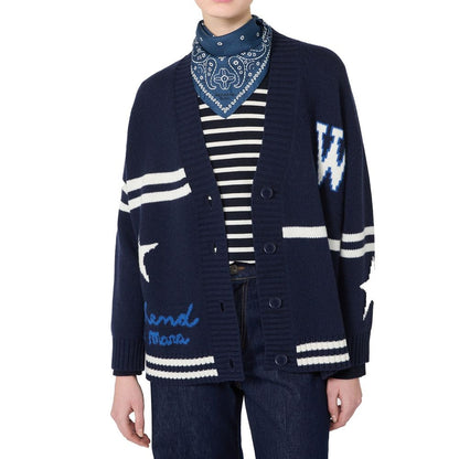 Blue Virgin Wool Cardigan