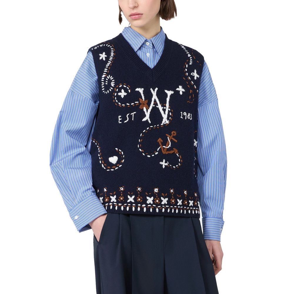 Blue Virgin Wool Waistcoat