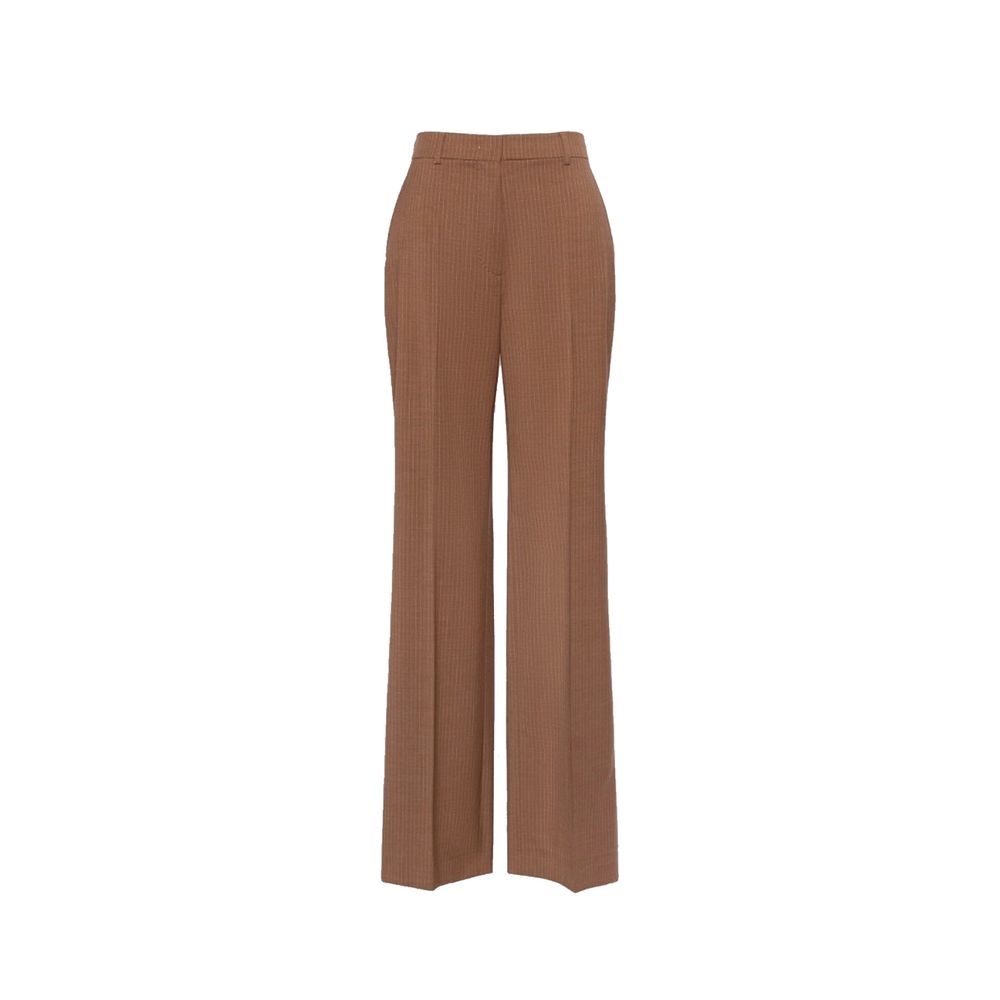 Brown Virgin Wool Dress Pants