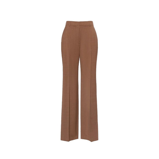 Brown Virgin Wool Dress Pants