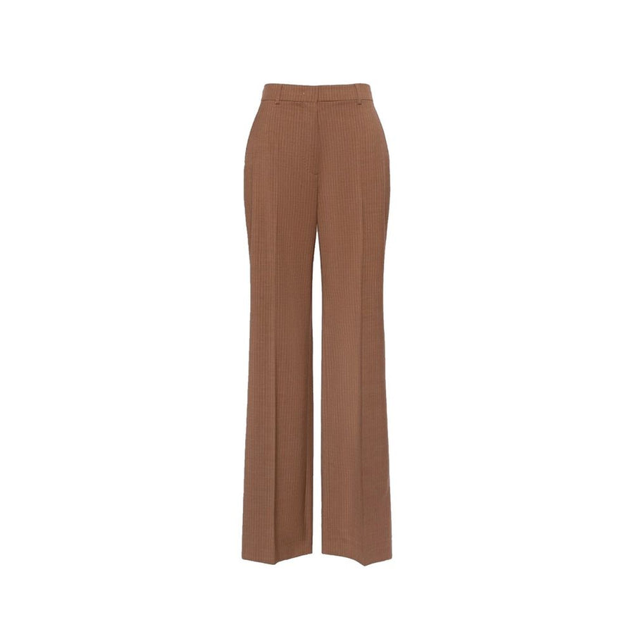 Brown Virgin Wool Dress Pants