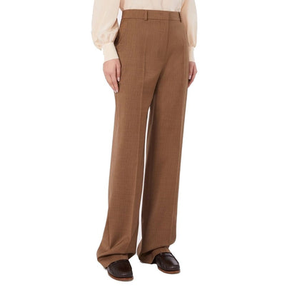 Brown Virgin Wool Dress Pants