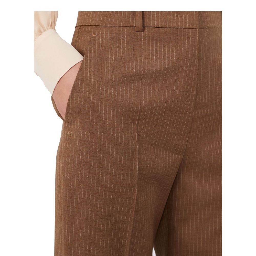 Brown Virgin Wool Dress Pants