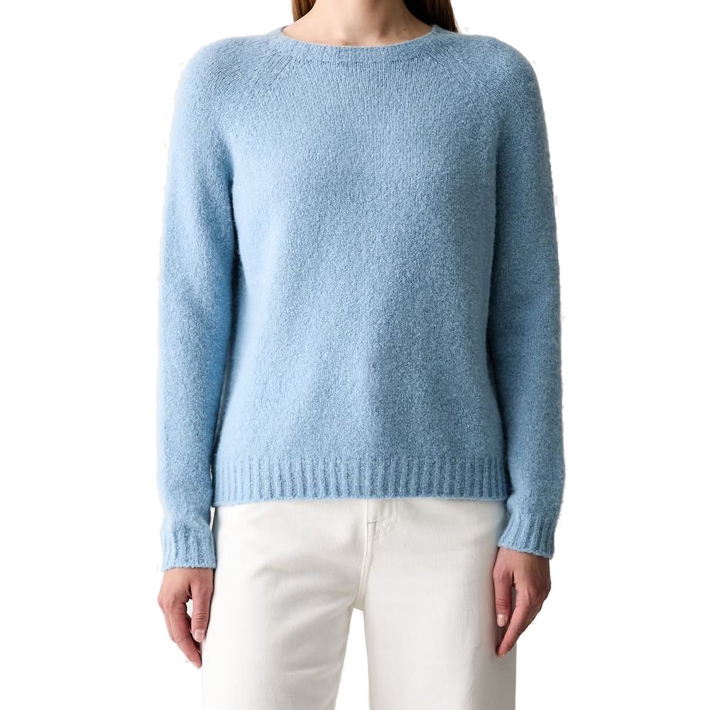 Blue Alpaca Leather Sweatshirt