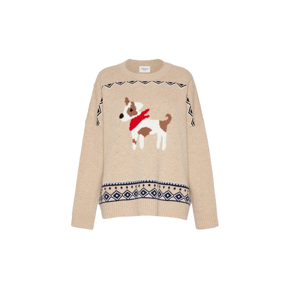 Beige Virgin Wool Sweatshirt
