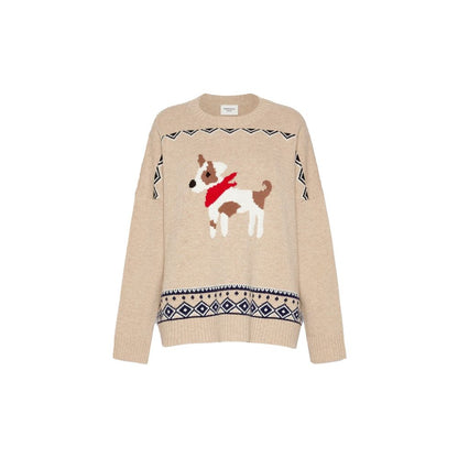 Beige Virgin Wool Sweatshirt