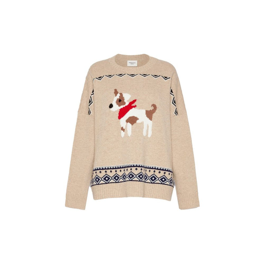 Beige Virgin Wool Sweatshirt