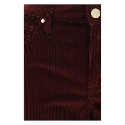 Bordeaux Cotton Flared Jeans