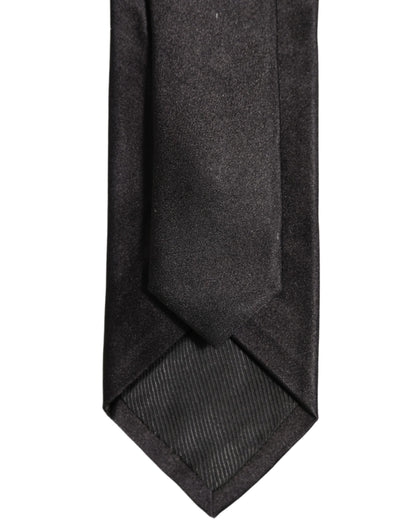 Black Satin 100% Silk Adjustable Tied Men Necktie Tie