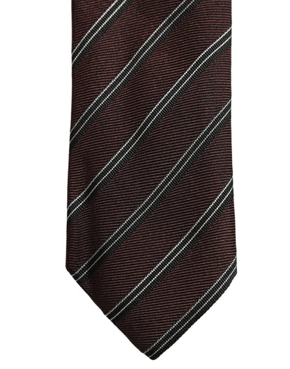 Burgundy Stripes Silk Adjustable Necktie Accessory Tie