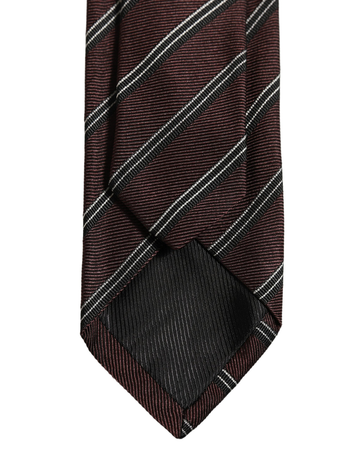 Burgundy Stripes Silk Adjustable Necktie Accessory Tie