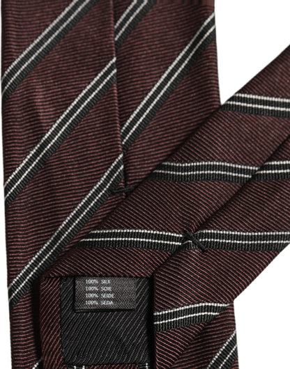 Burgundy Stripes Silk Adjustable Necktie Accessory Tie