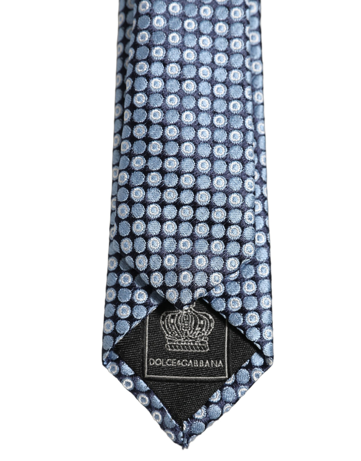 Blue Circle Pattern Silk Adjustable Necktie Accessory Tie
