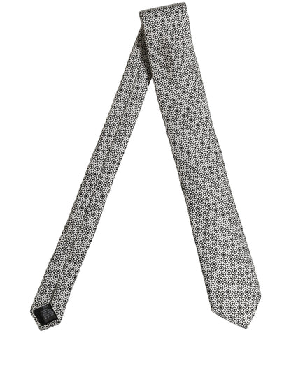 Black White Geometric Adjustable Necktie Accessory Tie