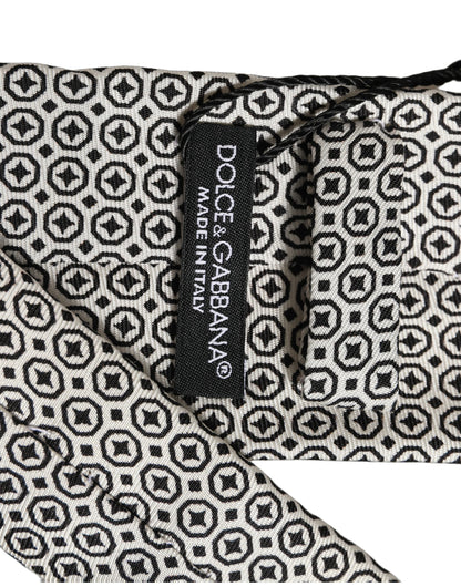 Black White Geometric Adjustable Necktie Accessory Tie