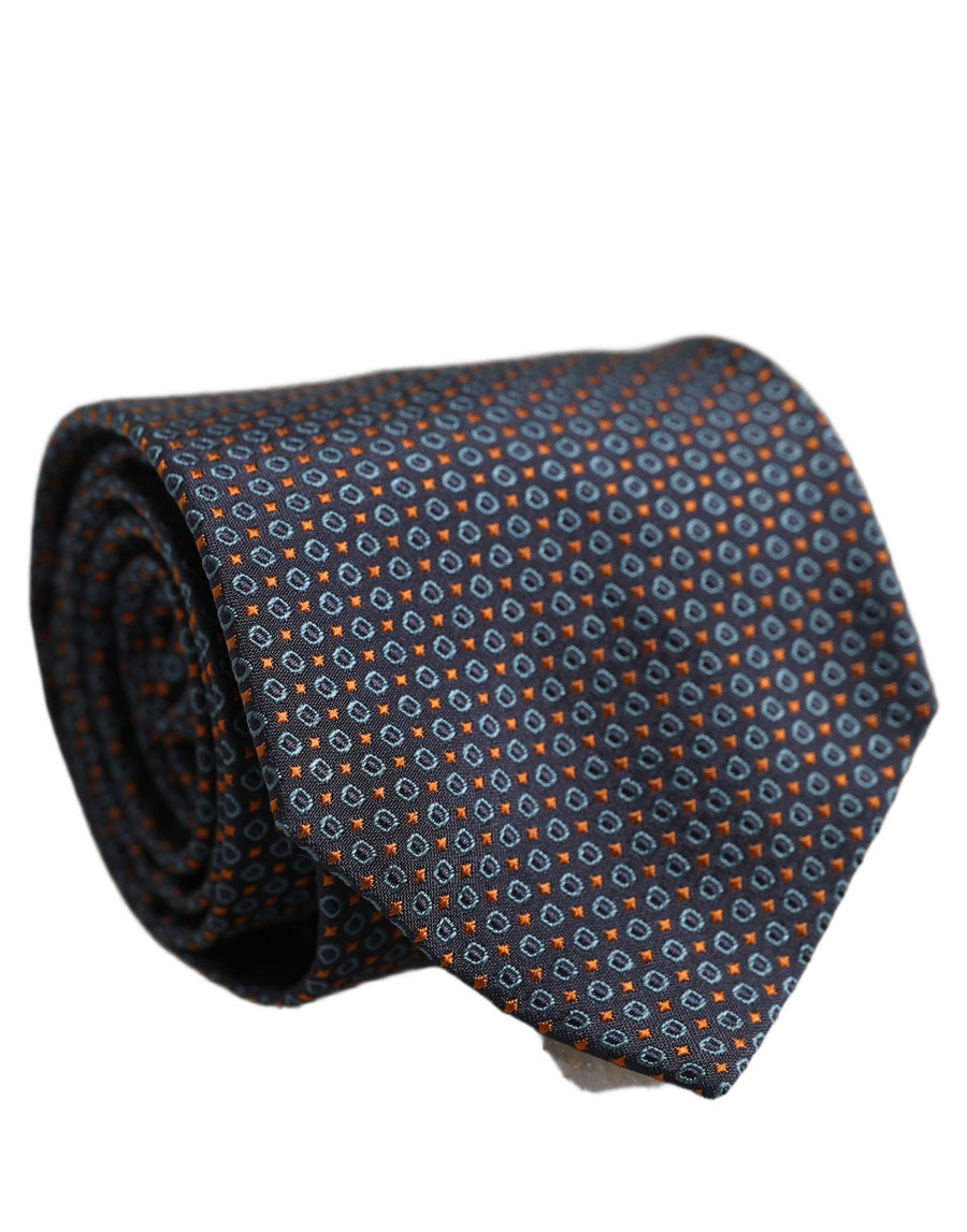 Dark Blue Geometric Silk Adjustable Necktie Accessory Tie