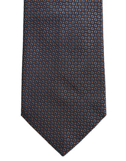 Dark Blue Geometric Silk Adjustable Necktie Accessory Tie