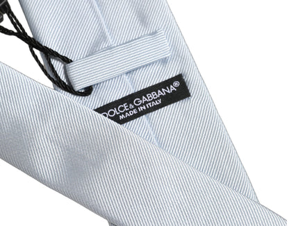 Men Light Blue Silk Classic Adjustable Tied Necktie Tie