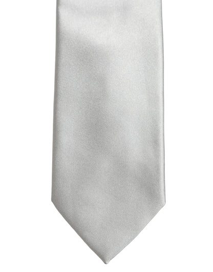 Gray Satin 100% Silk Adjustable Tied Men Necktie Tie