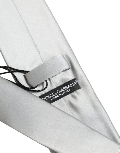 Gray Satin 100% Silk Adjustable Tied Men Necktie Tie