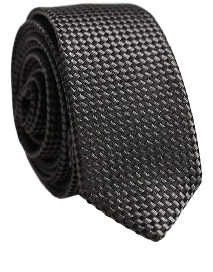 Dark Gray Textured Silk Adjustable Necktie Accessory Tie
