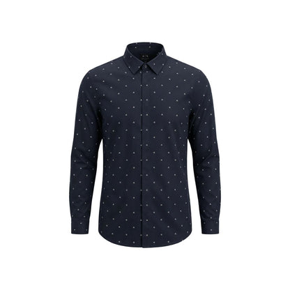 Blue Cotton Pattern Shirt