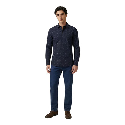 Blue Cotton Pattern Shirt