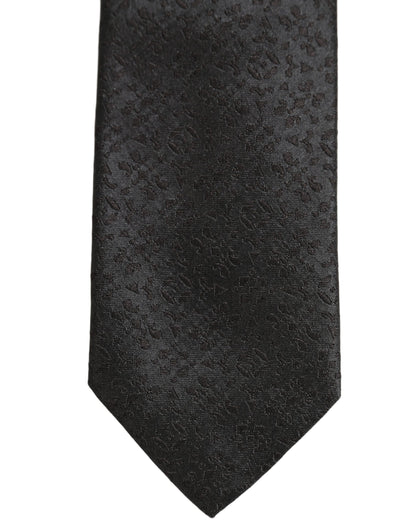 Black Jacquard Silk Adjustable Necktie Men Accessory Tie