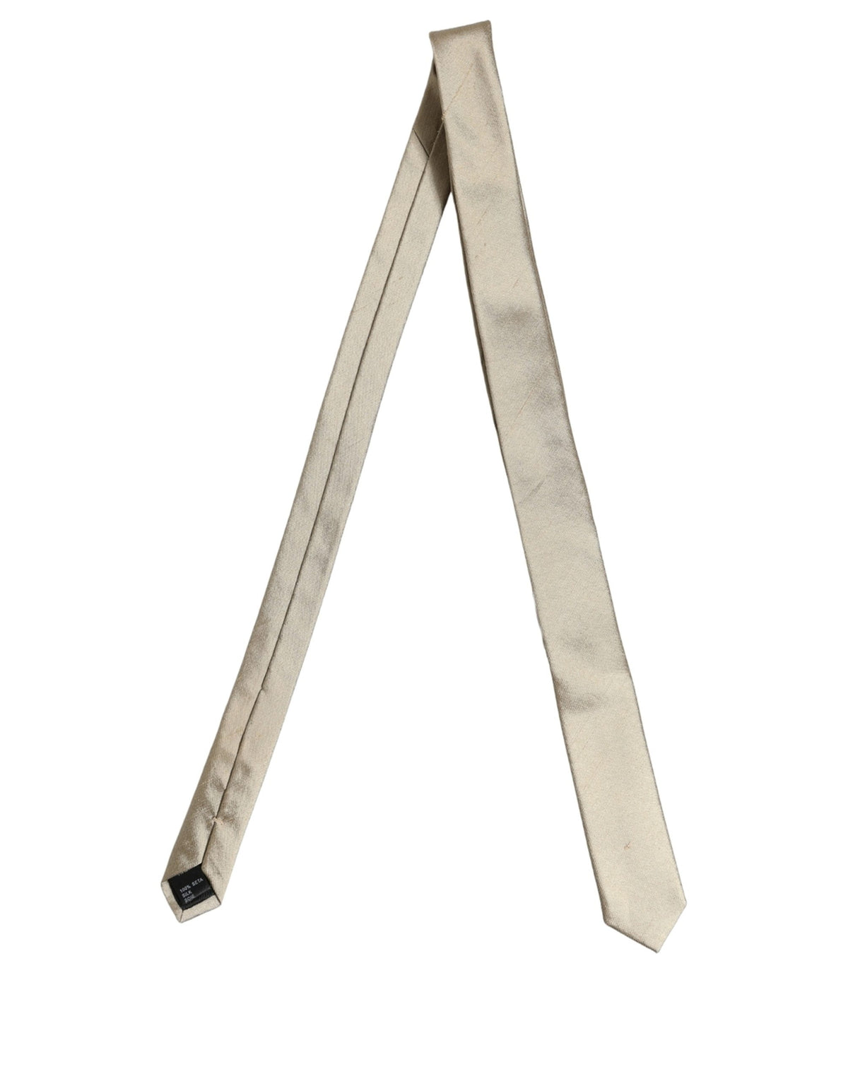 Gold Satin Silk Textured Adjustable Necktie Accessory Tie