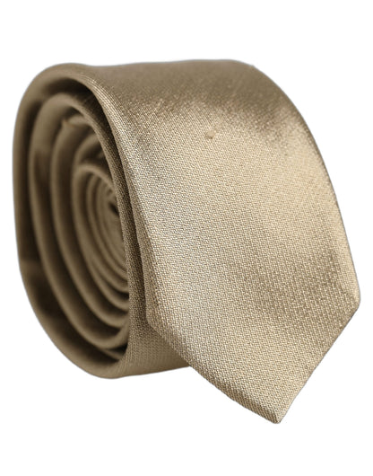 Gold Satin Silk Textured Adjustable Necktie Accessory Tie
