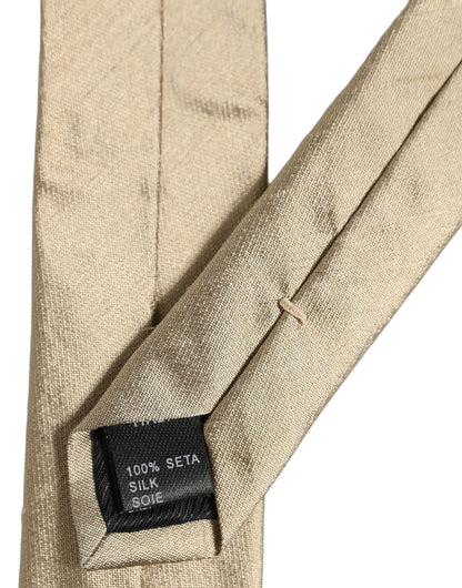 Gold Satin Silk Textured Adjustable Necktie Accessory Tie