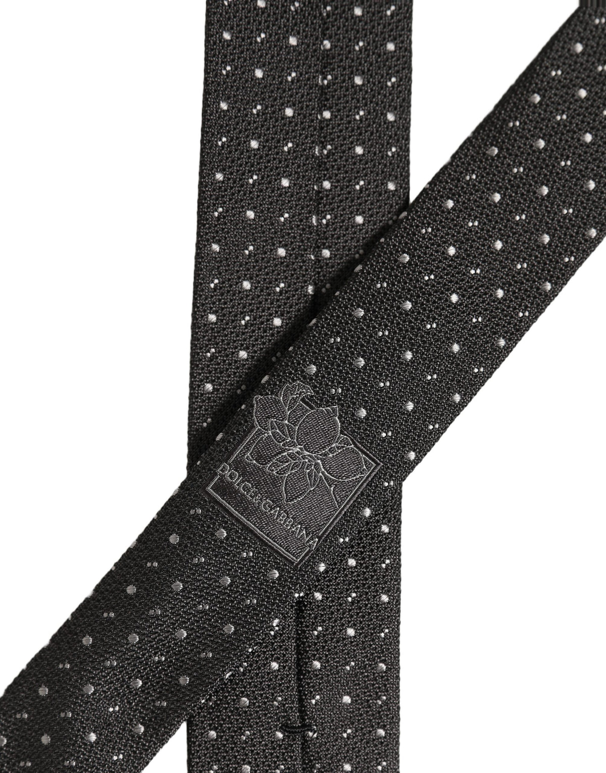 Dark Gray Polka Dot Silk Adjustable Necktie Accessory Tie