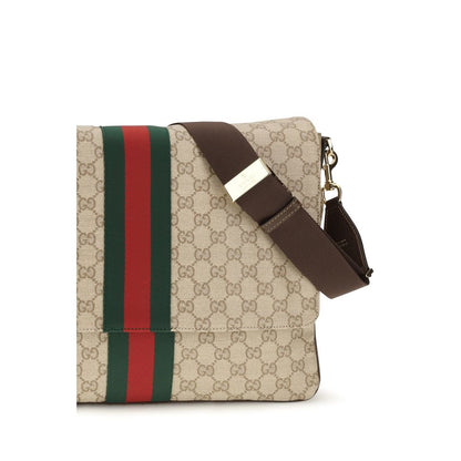 Beige Cotton Shoulder Bag