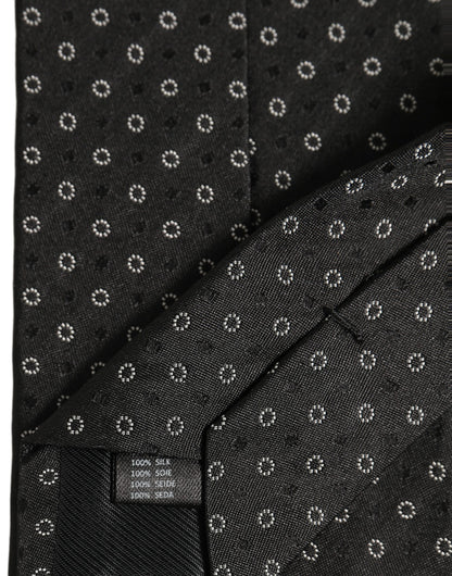 Black Geometric Circle Adjustable Necktie Accessory Tie