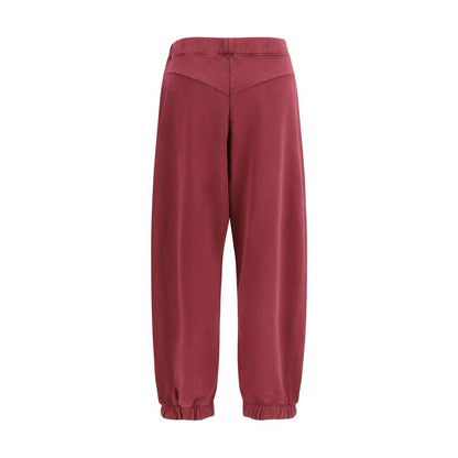 Purple Cotton Casual Pants