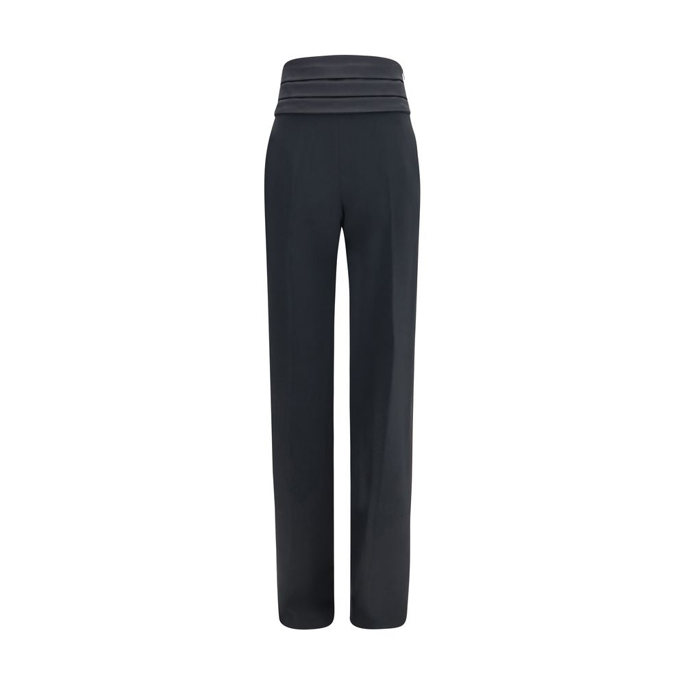 Black Viscose Casual Pants