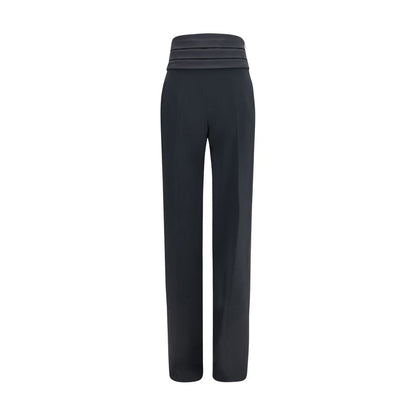 Black Viscose Casual Pants