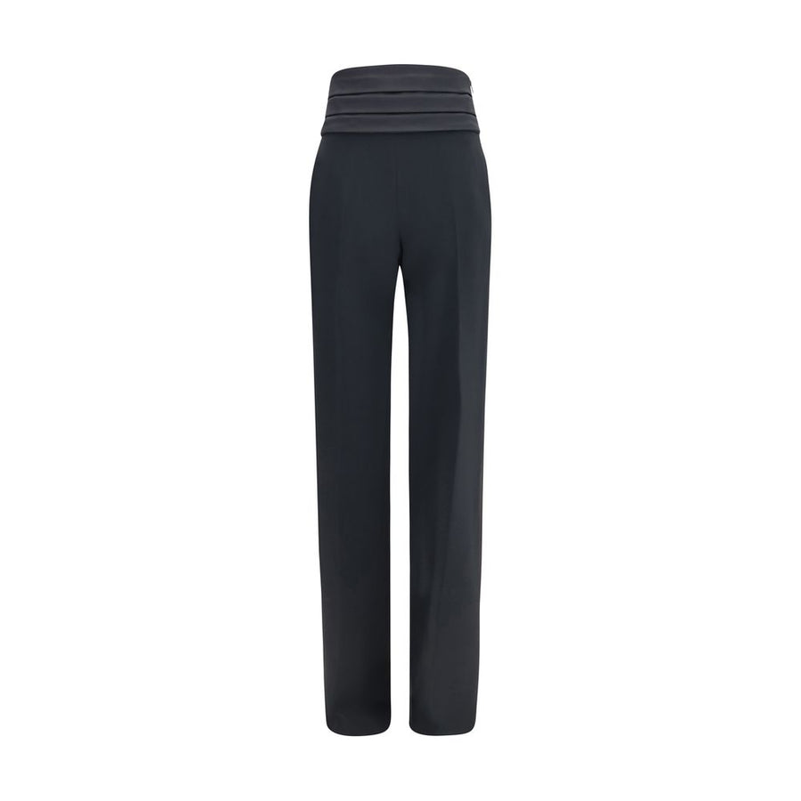 Black Viscose Casual Pants