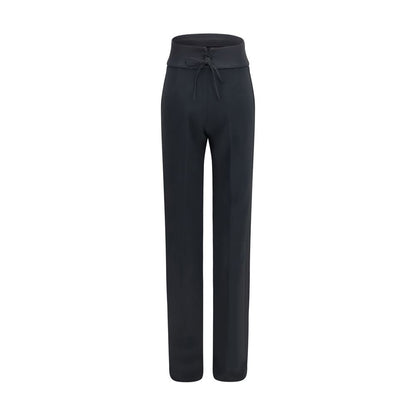 Black Viscose Casual Pants