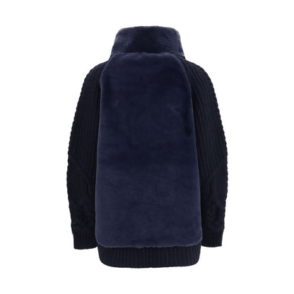 Blue Wool Oves Aries Full-Length Jacket