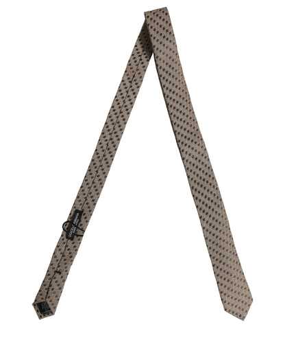 Brown Patterned Wool Adjustable Necktie Men Accessory Tie